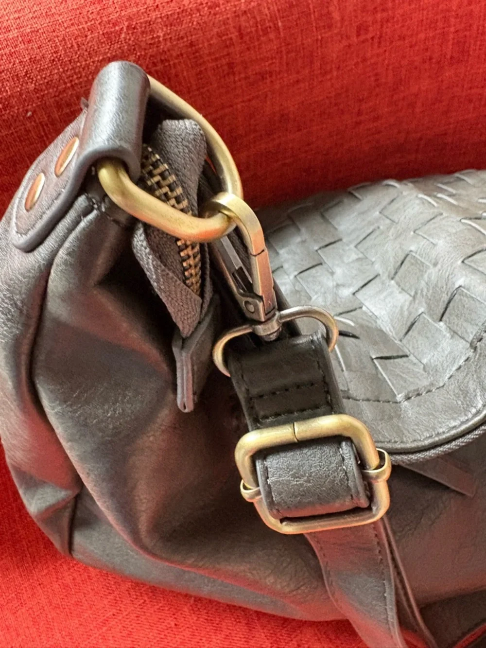 Joy Susan Kali woven slouchy hobo in charcoal